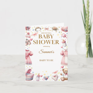 Sweet Whimsical Watercolor Baby Shower Invitation