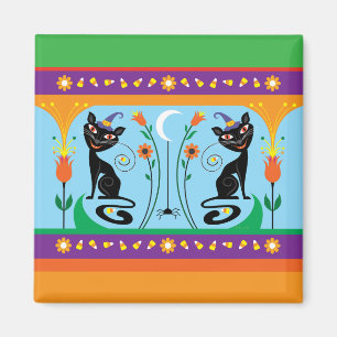 Sweet Whiskers and Spooky Blooms Magnet