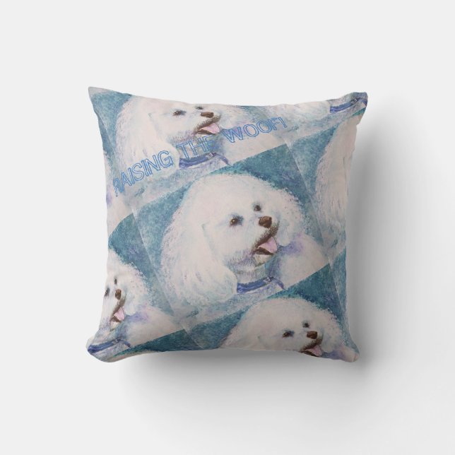 SWEET WHITE BICHON FRISE CUSHION (Front)