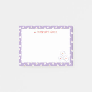 Sweet White Daisies Floral Pattern Personalised Post-it Notes