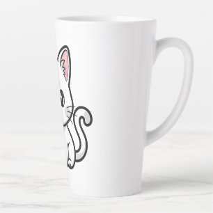 Sweet White Kitten Latte Mug