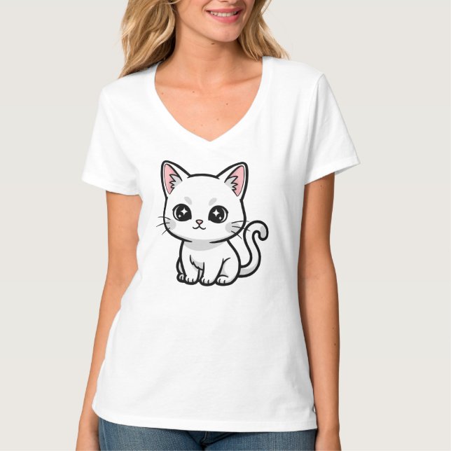 Sweet White Kitten T-Shirt (Front)