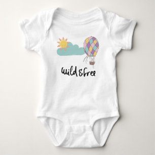 Sweet Wild and Free Watercolor Mouse Illustration Baby Bodysuit