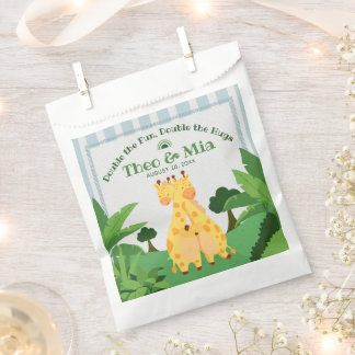 Sweet Wild Giraffe Twins Safari Jungle Double Hugs Favour Bags