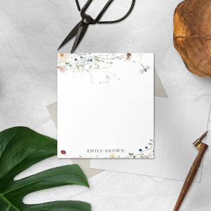 Sweet Wildflower and Lady Bug Personalised Notepad