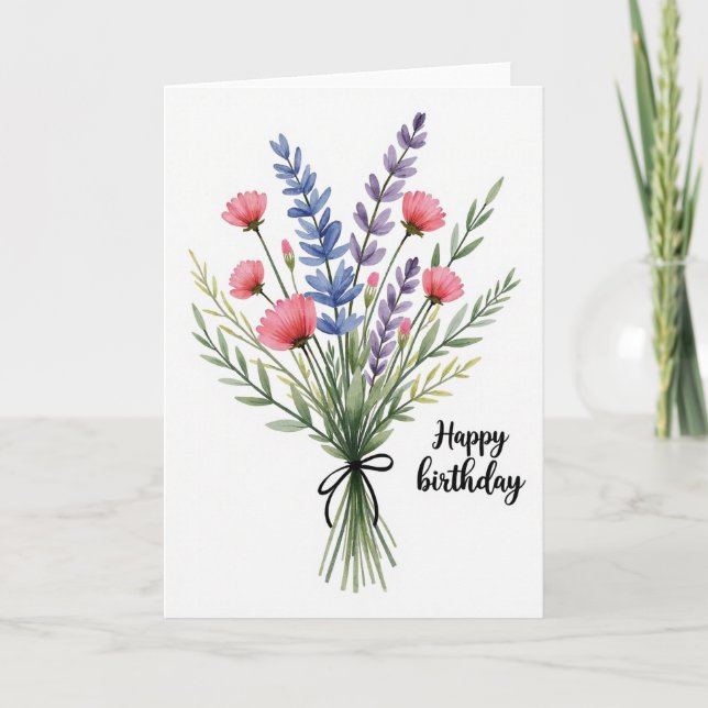 Sweet Wildflower Bouquet Card (Front)