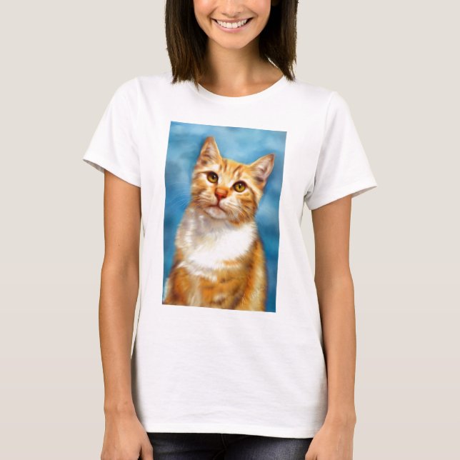 Sweet William - Orange Tabby Cat Art T-Shirt (Front)