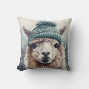 Sweet Winter Alpaca, custom Cushion