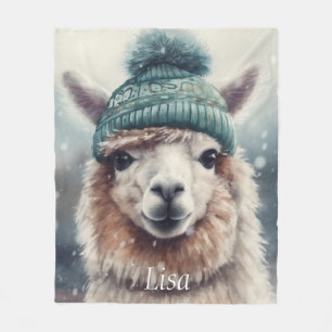 Sweet Winter Alpaca, custom Fleece Blanket