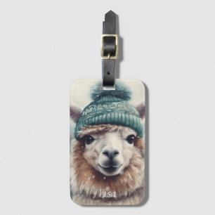 Sweet Winter Alpaca, custom Luggage Tag