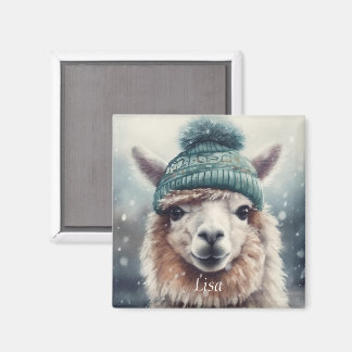Sweet Winter Alpaca, custom Magnet