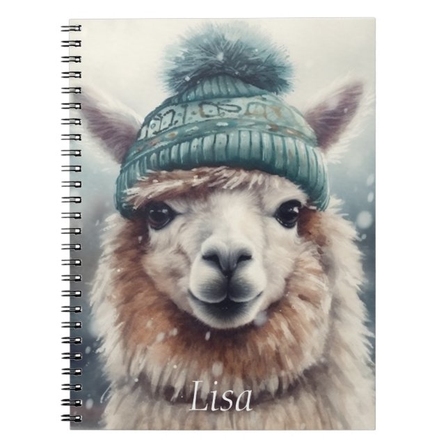 Sweet Winter Alpaca, custom Notebook (Front)