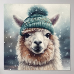 Sweet Winter Alpaca, custom Poster