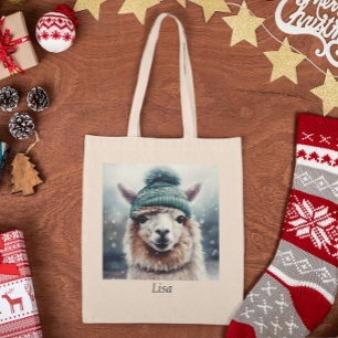 Sweet Winter Alpaca, custom Tote Bag