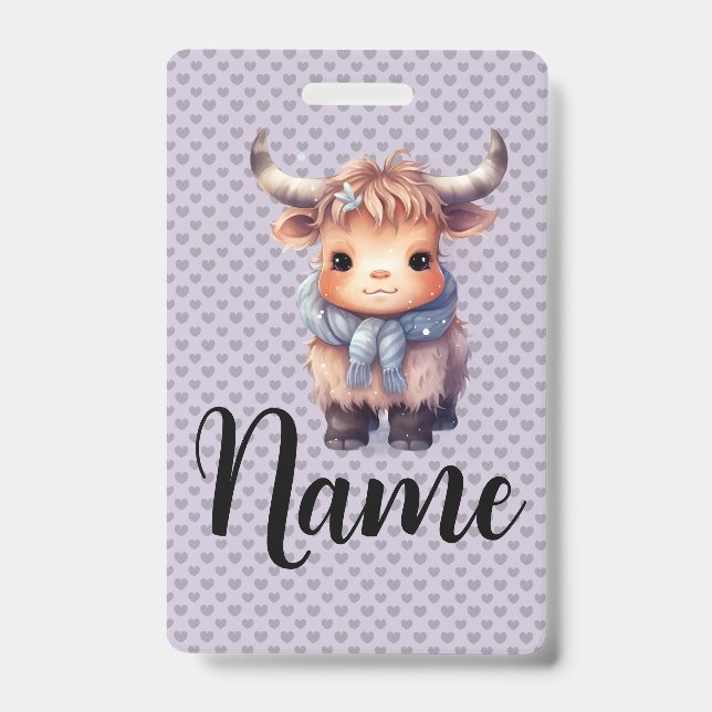 Sweet winter cow ID badge (Front)