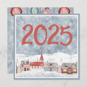 Sweet Winter Landscape 2025 New Years Holiday Card