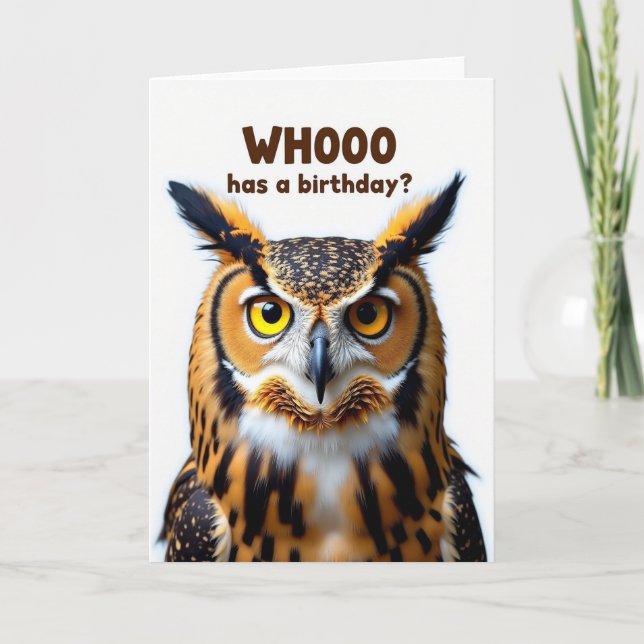 Sweet Wise Bird Birthday Card (Front)