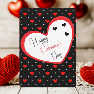 Sweet Wishes Red Heart Valentines Day Holiday Card