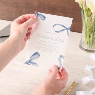 Sweet Women's Day Fancy Bow  History Month Vellum Invitations