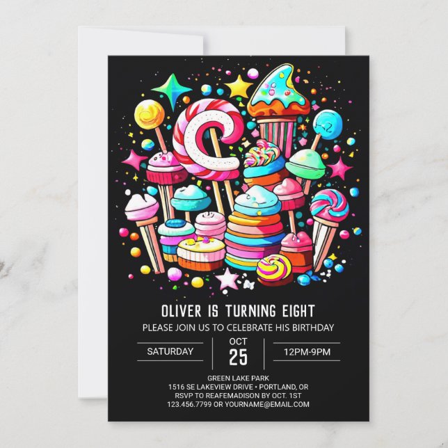 Sweet Wonderland Gala Birthday Invitation (Front)