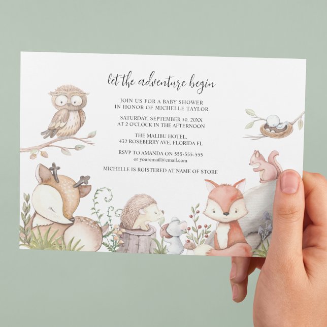 Sweet Woodland Animal Baby shower Invitation (Creator Uploaded)
