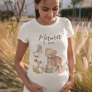 Sweet Woodland Animal Baby shower Mama Bear T-Shirt