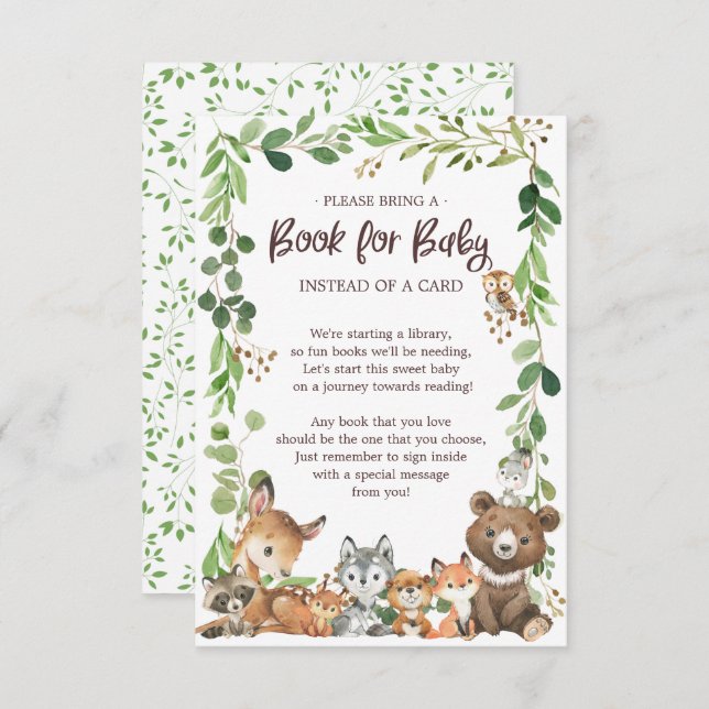 Sweet Woodland Animals Book for Baby Card (Front/Back)