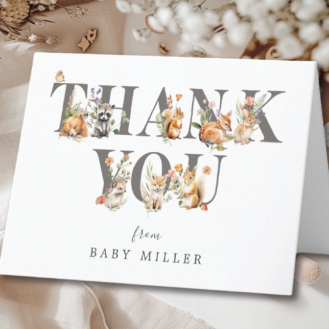 Sweet Woodland Animals Thank You Card (Creator Uploaded)