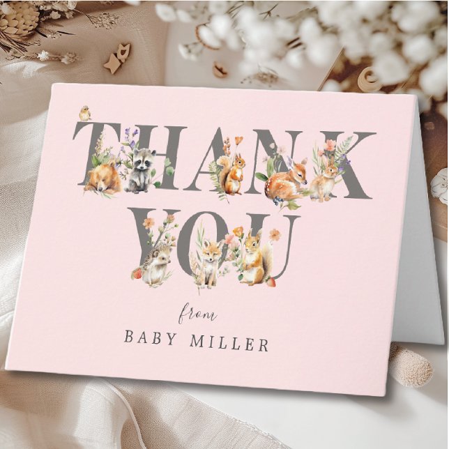 Sweet Woodland Animals Thank You Card (Creator Uploaded)