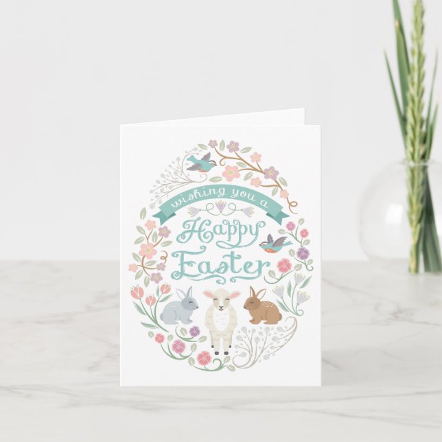 Sweet Woodland Easter Egg Card (Front)