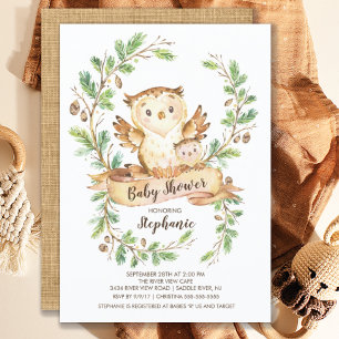 Sweet Woodland Fox Baby Shower Invitation
