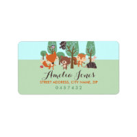 Sweet Woodland Friends Baby Shower Address Labels