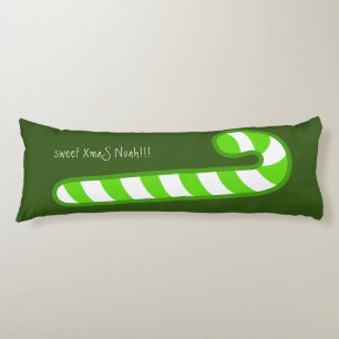 sweet XmaS Cool Green Candy Cane 1back colour-Righ Body Cushion