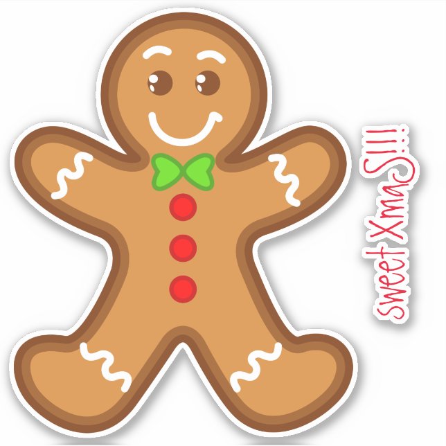 sweet XmaS gingerbread man Custom Text (Front)