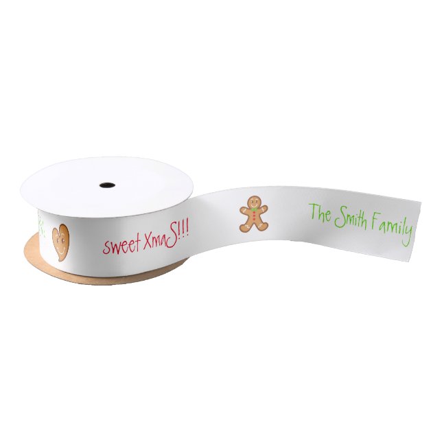sweet XmaS pals Custom Text on White 1 Satin Ribbon (Spool)