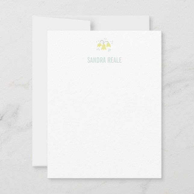 Sweet Yellow Bell Flower Icon Personalised Invitation (Front)