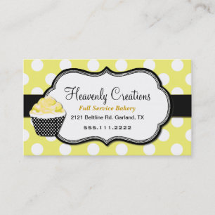 Sweet Yellow & Black Cupcake Bakery Business Card