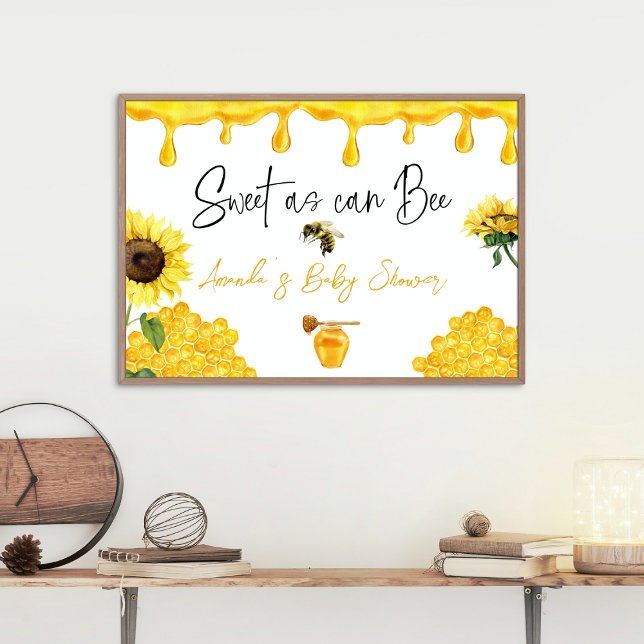 Sweet Yellow Honey Comb Sunflower Bee Baby Shower Banner (Creator Uploaded)
