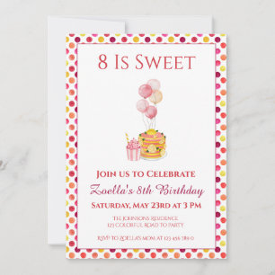 Sweet Yellow Pink Watercolor Girl Birthday Invitat Invitation