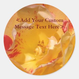 Sweet Yellow Rose Flower Photo Label Stickers