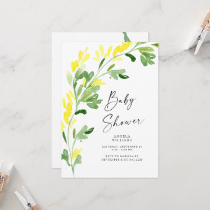 Sweet Yellow Wildflowers Baby Shower Invitation
