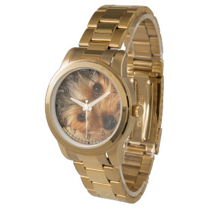 Sweet Yorkie Beautiful Gold Watch