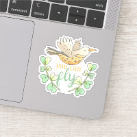 Sweet You Can Fly Bird with Leaves Motivational
