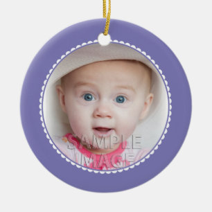 SweetBabyCarrots Babys First Christmas Purple Ceramic Tree Decoration