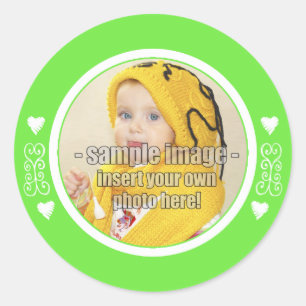 SweetBabyCarrots Whimsical Green Frame Classic Round Sticker