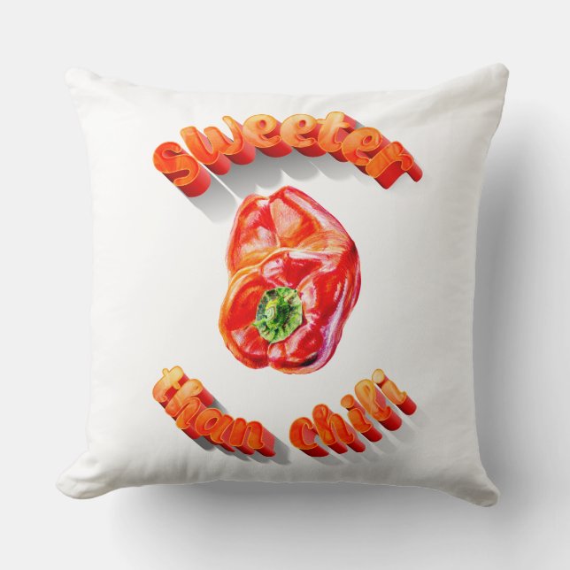 Sweeter than chilli red bell pepper cushion (Front)