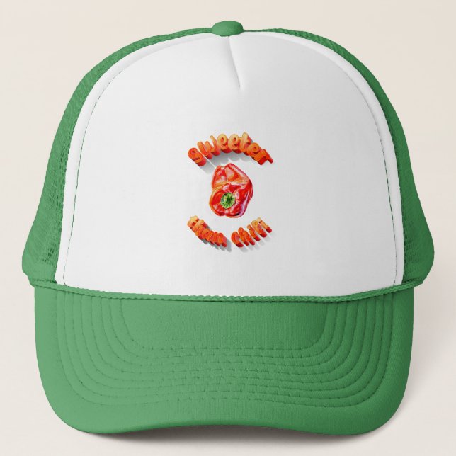 Sweeter than chilli red bell pepper trucker hat (Front)