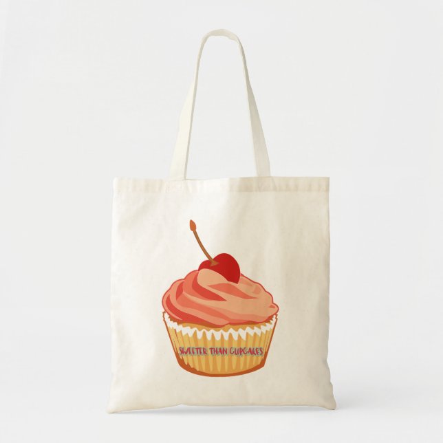 Sweeter Than Cupcakes Canvas Tote Bag (Front)
