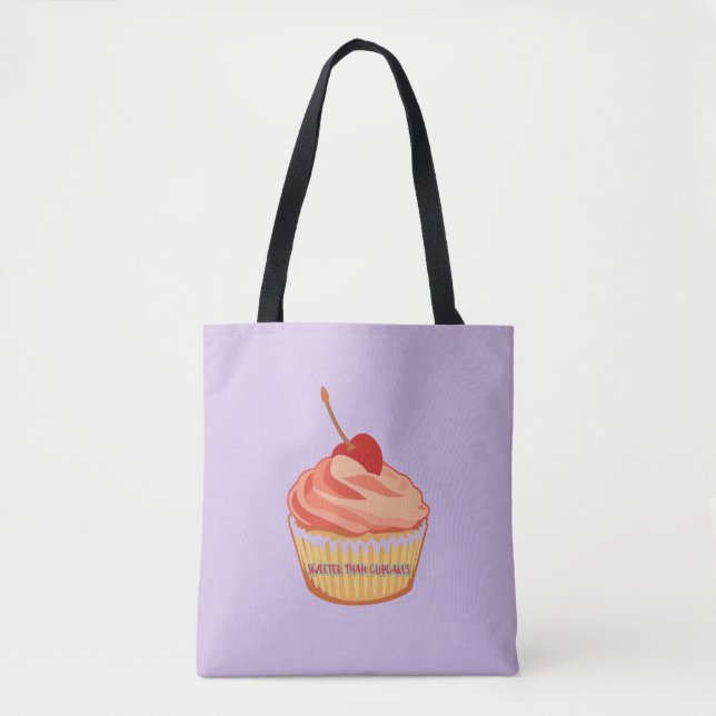 Sweeter than Cupcakes Lavender Tote Bag (Front)