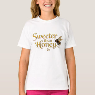 Sweeter Than Honey Golden Vintage Bee Art Lover T-Shirt